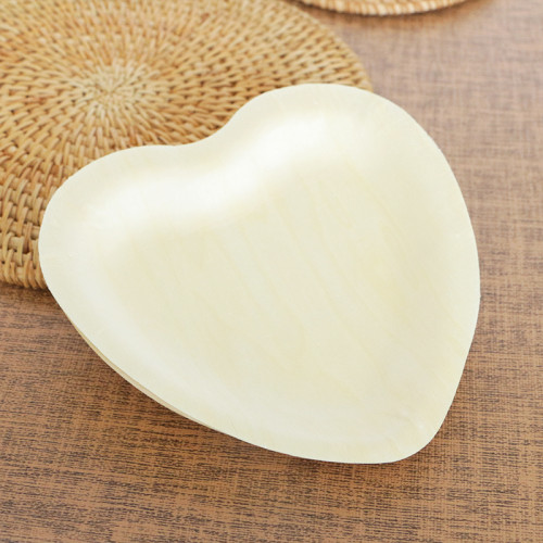 Heart-shaped Eco-Friendly Disposable Wooden Plate