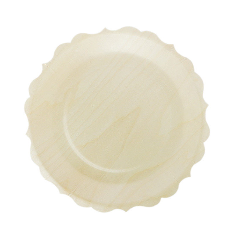  disposable wooden large round plate
