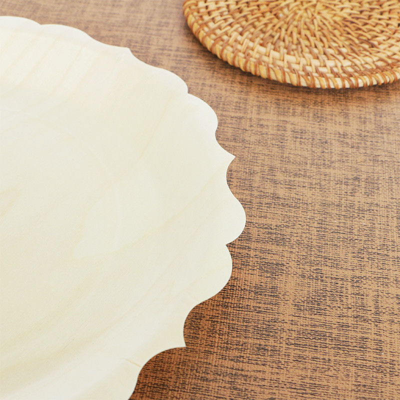  disposable wooden large round plate