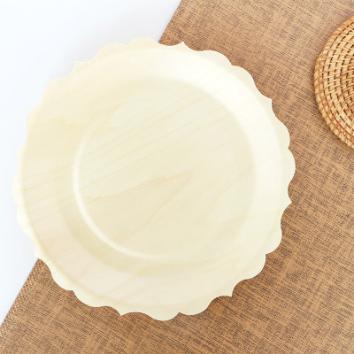 Lace Shape plate Eco-Friendly Disposable Wooden Plate