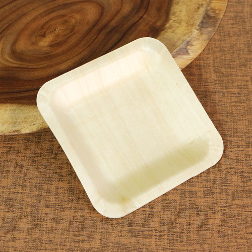 Small square plate Eco-Friendly Disposable Wooden Plate