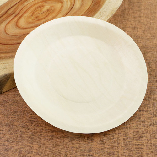 Small round plate Eco-Friendly Disposable Wooden Plate