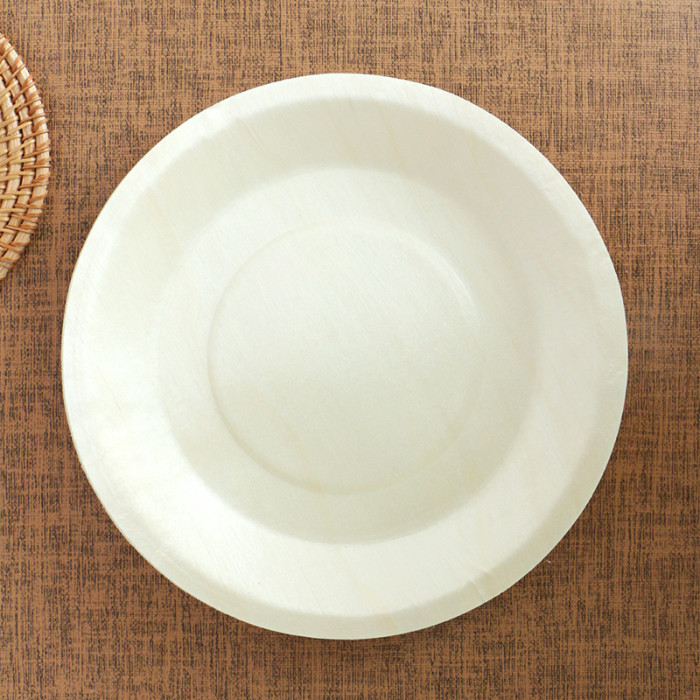 Medium round plate / Eco-Friendly Disposable Wooden Round Plate
