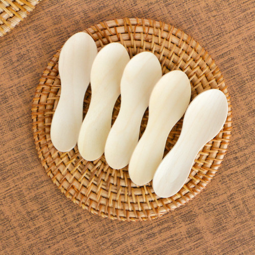 Peanut-shaped Eco-Friendly Disposable Wooden Ice Cream Spoon