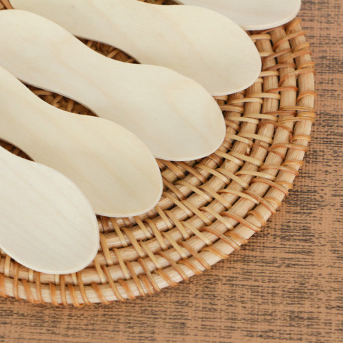 Peanut-shaped Eco-Friendly Disposable Wooden Ice Cream Spoon