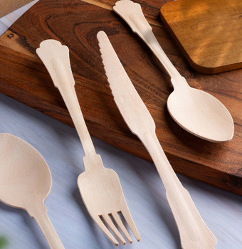 200mm Biodegradable Wooden Cutlery Forks