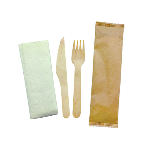 Biodegradable Wooden Cutlery Kit Set 3 in 1 | FDA/LFGB Certified | Wholesale Price