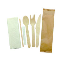 Biodegradable Wooden Cutlery Set 3 in 1 Wholesale