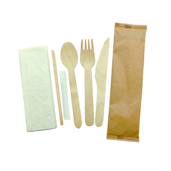 Biodegradable Wooden Cutlery Set 3 in 1 Wholesale