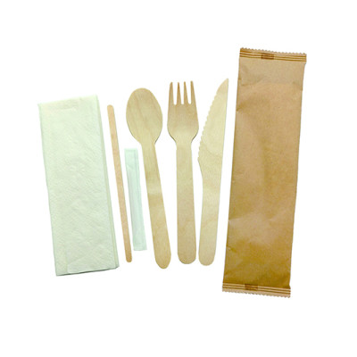 Biodegradable Wooden Cutlery Set 3 in 1 Wholesale