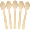 Heavy Duty Bamboo Spoons, 7 Inch Natural Bamboo Wood Spoons with BPA-Free, Heat Resistant, 100% Compostable Disposable Cutlery for Parties, Picnics, Travel & Catering