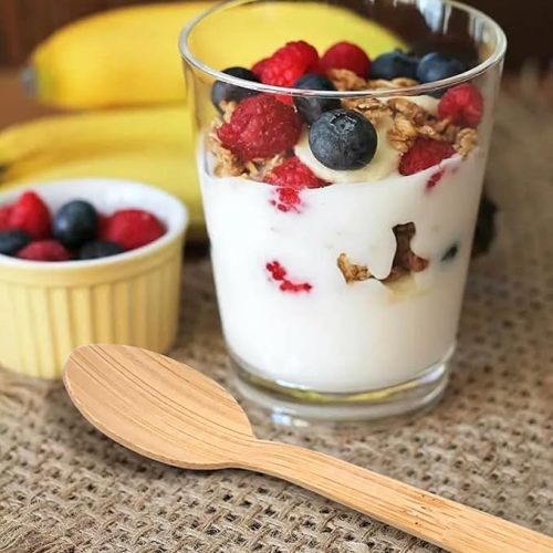 Heavy Duty Bamboo Spoons, 7 Inch Natural Bamboo Wood Spoons with BPA-Free, Heat Resistant, 100% Compostable Disposable Cutlery for Parties, Picnics, Travel & Catering