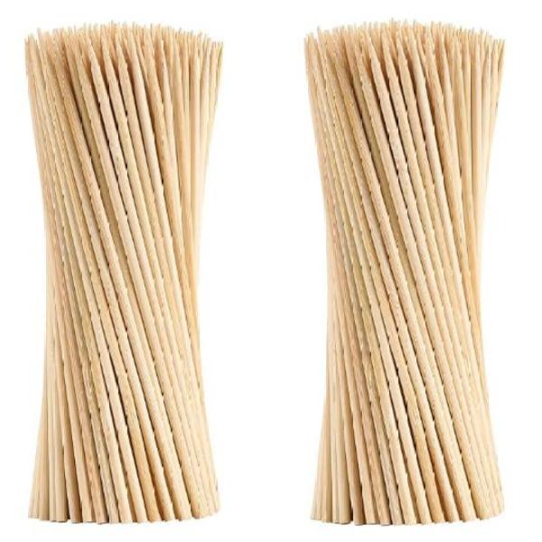 FSC  Natural Bamboo Skewers 6" Durable 4mm Roasting Sticks for BBQ, Grilling