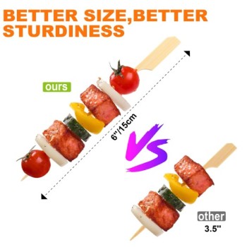 FSC Disposable Flag Gun Shaped Bamboo Skewers (Teppo Gushi) Natural 3.5” (9cm) (100/pack)