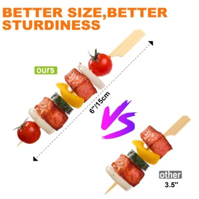 FSC Disposable Flag / Gun Shaped Bamboo Skewers (Teppo Gushi) Natural 3.5” (9cm) (100/pack)