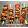FSC 200 Paddle Bamboo Skewers 9CM, Flat Burgers Sticks, Kids Wooden Fruits Picks, Cocktail Sticks, Satay Skewers, Barbecue Kebabs