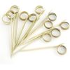 FSC  3.5" (9cm) Decorative Loop Ring Card Holder Cocktail Fruit Sandwich Picks Skewers for Catered Events, Holiday's, Restaurants or Buffets Party Supplies, 100 Pieces
