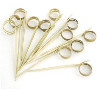 FSC  3.5" (9cm) Decorative Loop Ring Card Holder Cocktail Fruit Sandwich Picks Skewers for Catered Events, Holiday's, Restaurants or Buffets Party Supplies, 100 Pieces