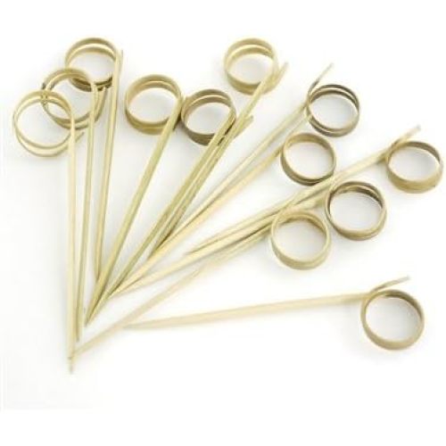 FSC  3.5" (9cm) Decorative Loop Ring Card Holder Cocktail Fruit Sandwich Picks Skewers for Catered Events, Holiday's, Restaurants or Buffets Party Supplies, 100 Pieces