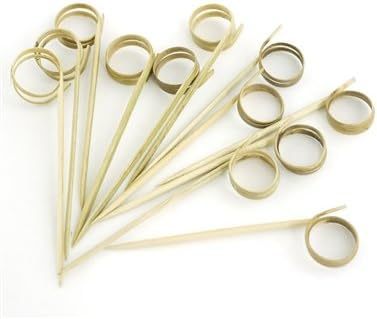 FSC  3.5" (9cm) Decorative Loop Ring Card Holder Cocktail Fruit Sandwich Picks Skewers for Catered Events, Holiday's, Restaurants or Buffets Party Supplies, 100 Pieces