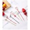 FSC 4.7 Inch Heart Shaped Wooden Toothpicks for Appetizers, Parties, Drinks, Wedding Essentials (Red)