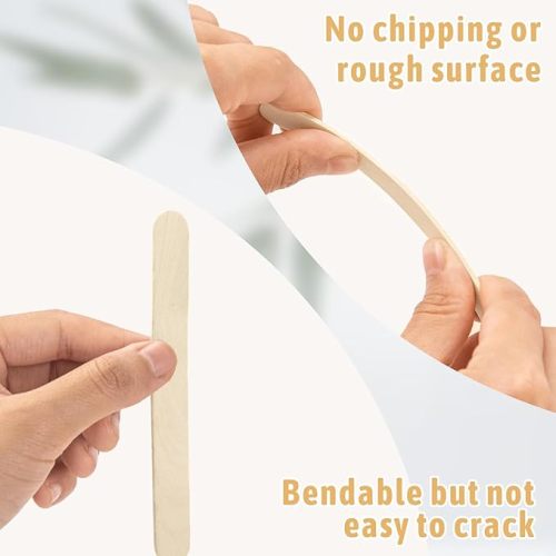Straight Edge Wooden Popsicle Sticks for Crafts, Wooden Craft Sticks, Wide Lollipop Sticks, Treat Sticks Ice Pop Sticks for Creative Designs or Kids Education, Home Art Projects