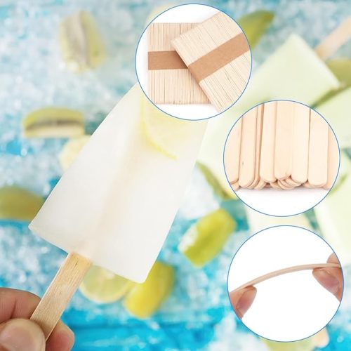 Straight Edge  Wooden Sticks - Food Grade Popsicle Ice Cream Sticks - Popsicle Sticks Bulk