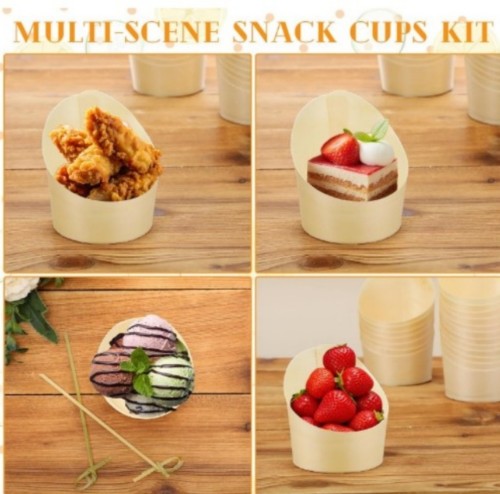 55mm Eco-Friendly Disposable Wooden Cup Pinewood Serving Cup