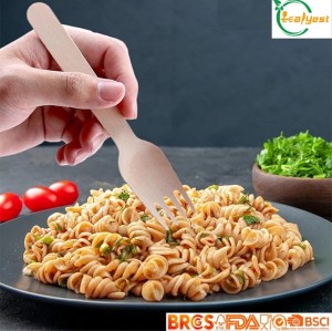 160mm Biodegradable Wooden Cutlery Forks