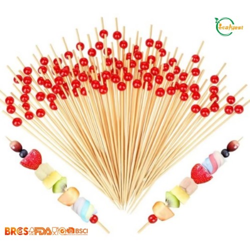 Decorative Glitter Ball Bamboo Cocktail Picks | Eco-Friendly Tableware for Thailand Bars, Restaurants & Catering