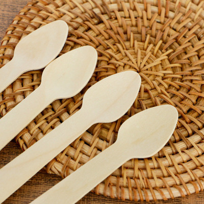 96mm Biodegradable Wooden Cutlery Spoons