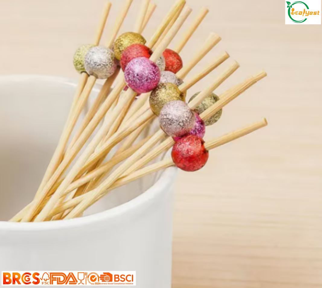 Sparkle Bead Bamboo Cocktail Picks: Elevate Every Party & Catering Platter