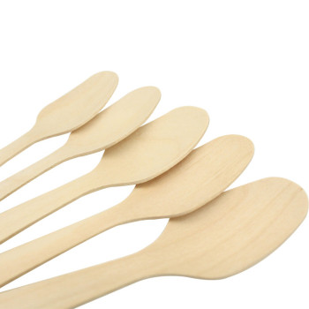 185mm Biodegradable Wooden Cutlery Spoons