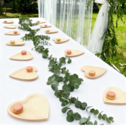 Heart Shaped Plate Eco-Friendly Disposable Wooden Plate