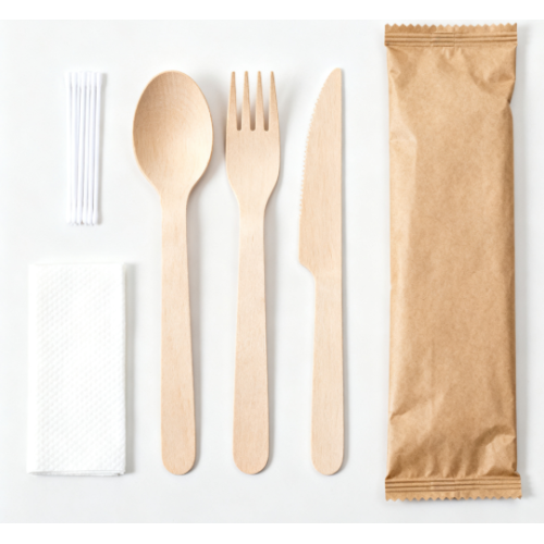 Biodegradable Wooden Cutlery Set 3 in 1 Wholesale