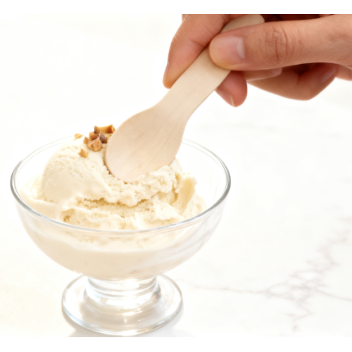 Peanut-shaped Eco-Friendly Disposable Wooden Ice Cream Spoon