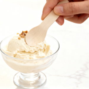 Peanut-shaped Eco-Friendly Disposable Wooden Ice Cream Spoon