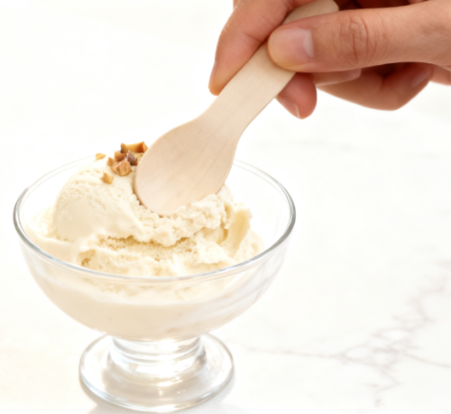 Peanut-shaped Eco-Friendly Disposable Wooden Ice Cream Spoon