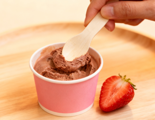 Peanut-shaped Eco-Friendly Disposable Wooden Ice Cream Spoon