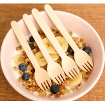 160mm Biodegradable Wooden Cutlery Sporks