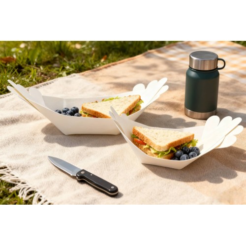 Disposable Birchwood Boat Plates