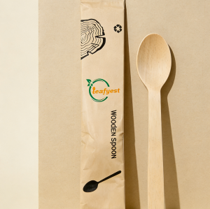 Eco-Friendly Disposable Wooden Cutlery Set | 1-in-1 Individually Wrapped(Product replaceable)