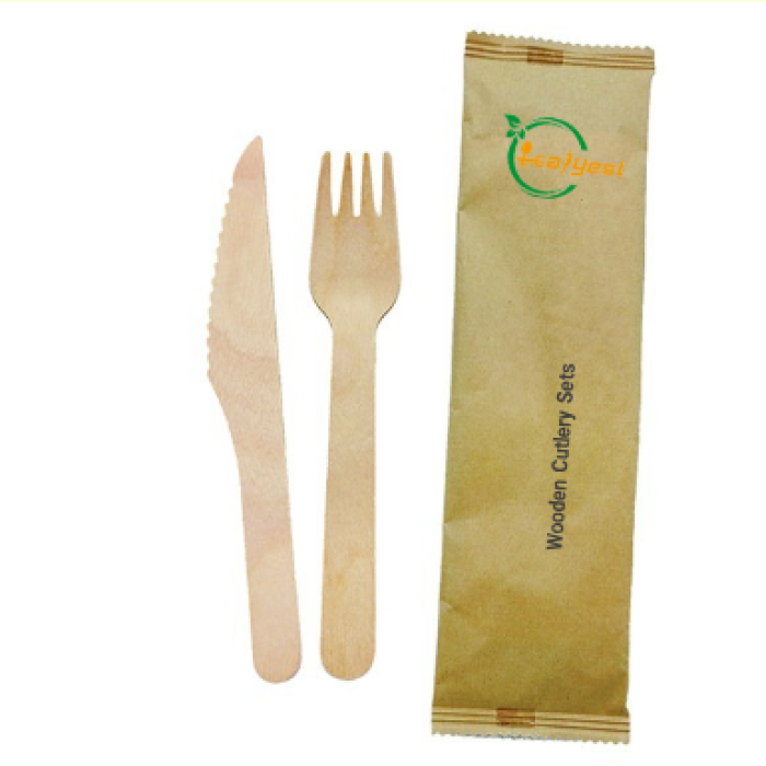 Disposable Wooden Cutlery Set Wholesale | Eco-friendly Disposable Wooden Knife Fork 2 Piece Kit