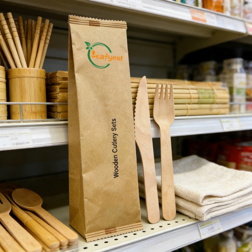 Disposable Wooden Cutlery Set Wholesale | Eco-friendly Disposable Wooden Knife Fork 2 Piece Kit