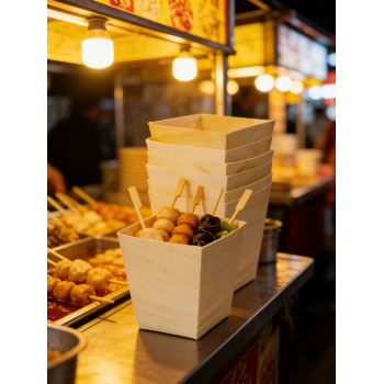 55mm Eco-Friendly Disposable Wooden Heat Resistant Cup