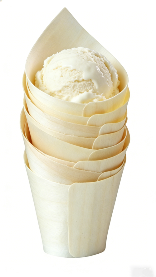 200mm Eco-Friendly Disposable Food and Appetizer Wood Cones