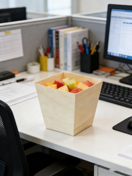 45mm Eco-Friendly Disposable Wooden Square Cup