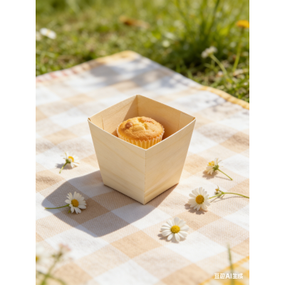 45mm Eco-Friendly Disposable Wooden Square Cup