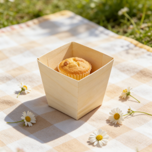 45mm Eco-Friendly Disposable Wooden Square Cup