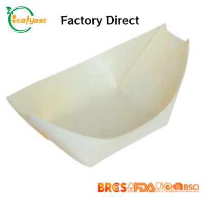 Medium-sized Eco-Friendly Disposable Wooden Boat plates
